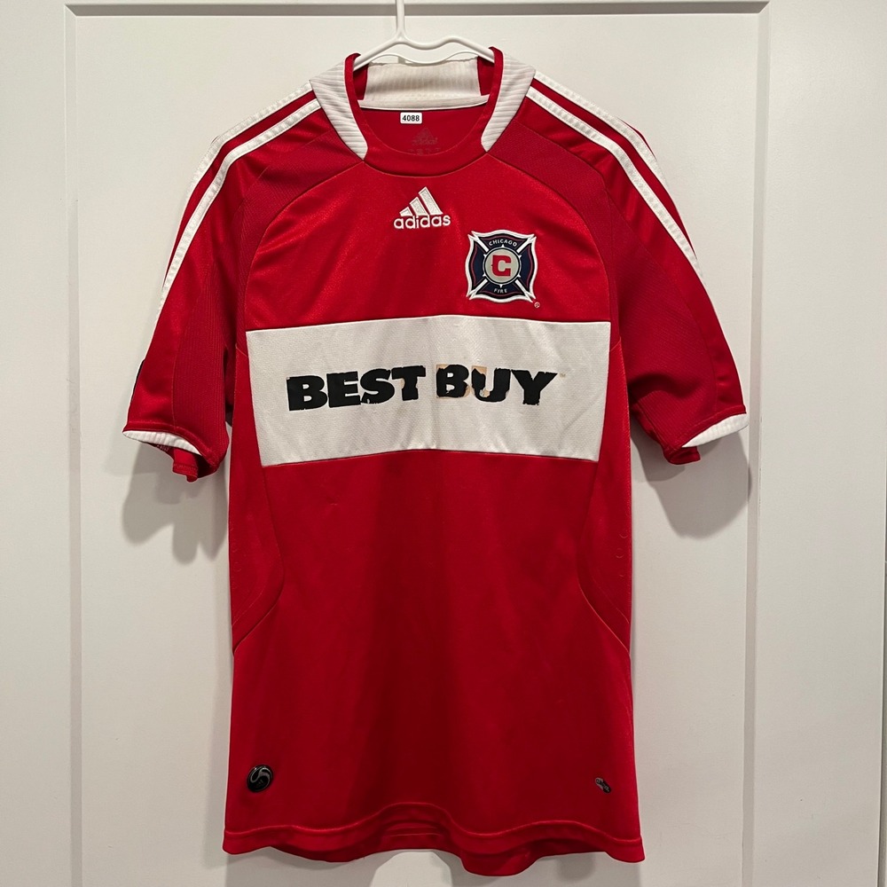 Adidas Chicago Fire MLS 2008 Soccer Jersey Best Buy Red White Mens Small